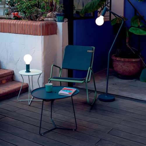 Cocotte Coffee table metal green / L 55 x H 43.5 cm - Removable top - Fermob - Pesto - Aluminium, Steel