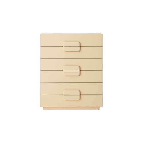 Comò Spacious legno beige / L 80 x P 40,5 x H 98 cm - HK LIVING - Crema - Legno laccato