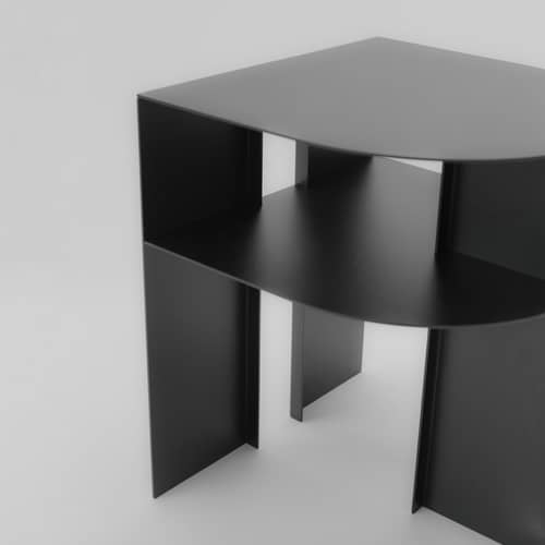 Rand End table metal black / 40 x 40 x H 48.4 cm - NEW WORKS - Black - Steel