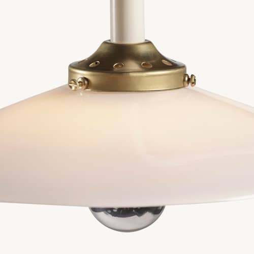 Marble n°1 Floor lamp metal white / H 141 x W 103 cm - valerie objects - Ivory - Glass, Marble, Steel