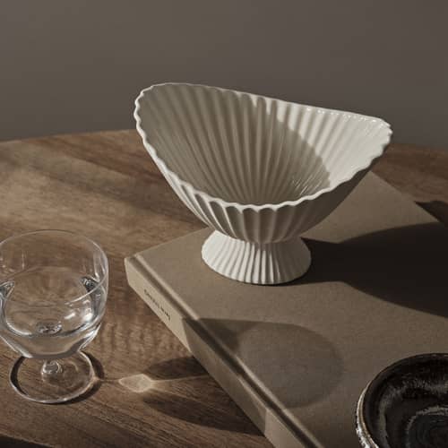 Coupe Fountain Small / 19 x 15 x H 13 cm - Ferm Living - L 19 cm / Blanc - Grès