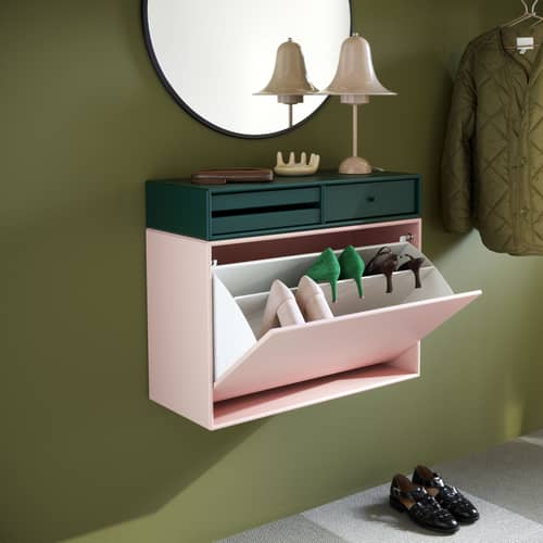Friesiertisch Makeup holz grün / Wandkonsole - L 69.6 x T 30 x H 12.6 cm - MONTANA - Pine 136 - lackierte Holzfaserplatte