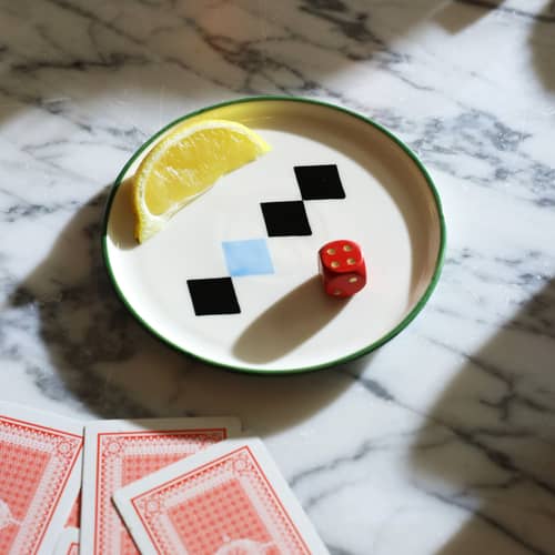 Deck Petit fours plates ceramic multicoloured / Set of 4 - Ø 13 cm - & klevering - Multicoulered - China