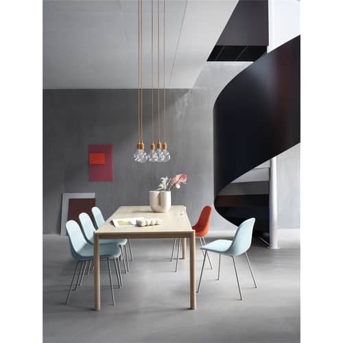 Linear WOOD Rectangular table natural wood / Wood - 200 x 90 cm - Muuto - Oak / 200 x 90 cm - Oak plywood, Solid oak