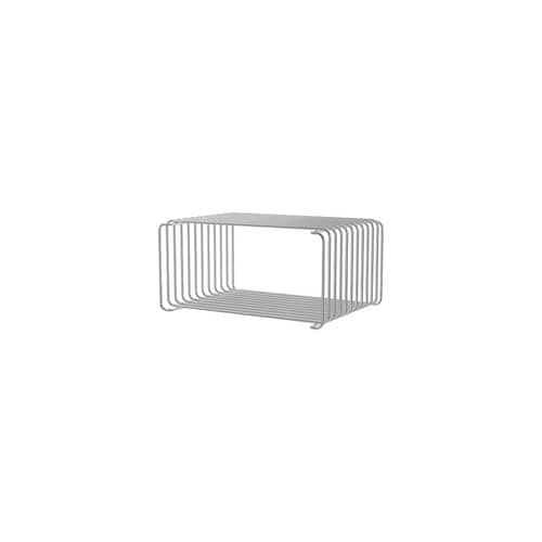 Scaffale Panton Wire Single Half metallo argento / 34,8 x H 17,2 x P 25,7 cm - Verner Panton, 1971 - MONTANA - Cromo - Filo in acciaio inox lucido