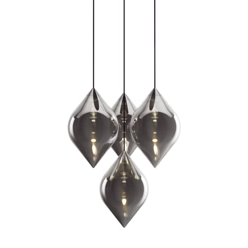 Sospensione Flare Top LED vetro argento - Tom Dixon - Home / Argento a specchio - Vetro borosilicato