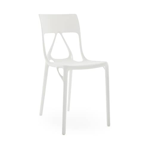 A.I. Lite Stacking chair plastic material white / Designed by artificial intelligence - Recycled - Kartell - White - Recycled PMMA