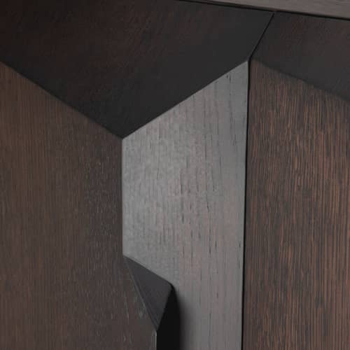 Schrank Stairs holz braun / B 100 x H 150 cm - Ethnicraft - Eiche Dunkelbraun - Getöntes Eichenholz, Metall