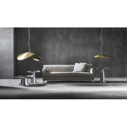 Suspension Brass 96 or métal / L 120 cm - Gervasoni - Laiton mat - Laiton martelé
