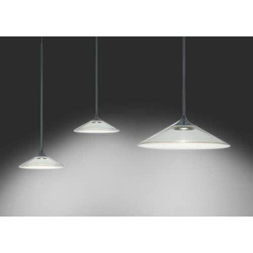 Suspension Orsa LED verre transparent / Ø 21 cm / Seconde vie - Artemide - Ø 21 cm / Transparent & noir - Métal laqué, Méthacrylate, Verre moulé
