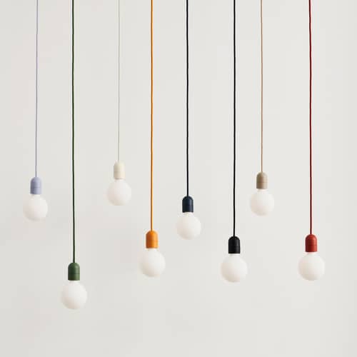 Système électrique pour lampe de table Common vert / Set câble tissu 2,4m avec douille E27, interrupteur & prise secteur - Hay - Vert jardin - ABS, Polycarbonate, Tissu