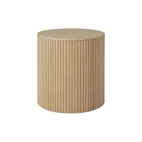 Table d\'appoint Roller Max bois naturel / Coffre - Ø 40 x H 42 cm - Ethnicraft - Chêne naturel huilé - Chêne massif huilé