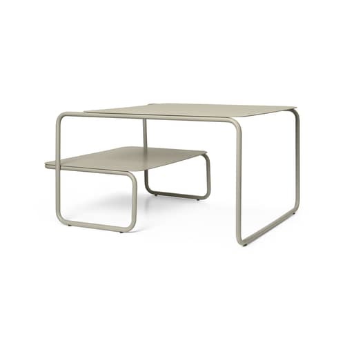 Tavolino Level metallo beige / 79 x 60 x H 40 cm - Ferm Living - Cachemire Beige - Acciaio verniciato a polvere