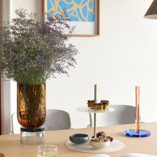 Vasen Stand Large HÜBSCH / Ø 16 x H 32 cm Braun Glas Made In Design