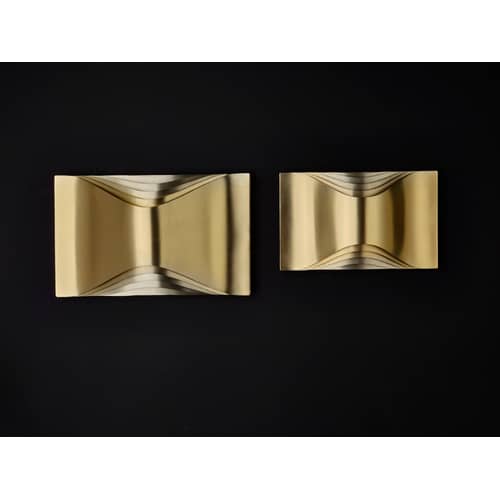 Respiro Small Wall light gold metal / L 23 cm - Metal - DCW éditions - L 23 cm / Gold - Anodized aluminium