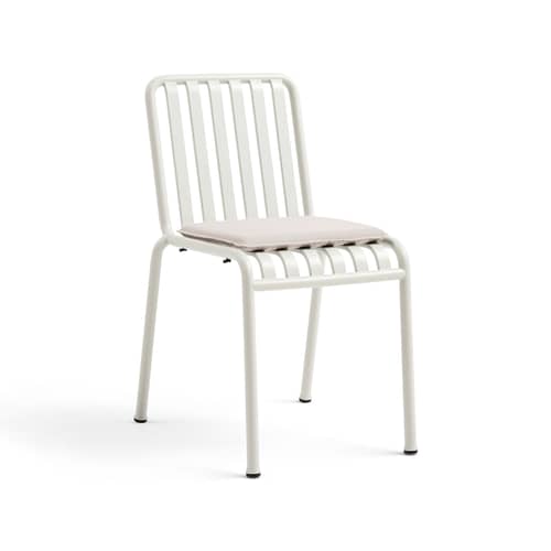 Accessorio  tessuto bianco / Cuscino per seduta per Sedia impilabile e Poltrona Palissade - Hay - Bianco cremoso - Schiuma di poliuretano, Tessuto da esterni Olefina