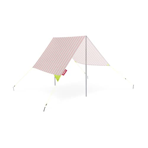 Miasun Beach tent textile pink / Folding and portable - 150 x 220 cm - Fatboy - Melrose / Pink stripe - Aluminium, Cotton
