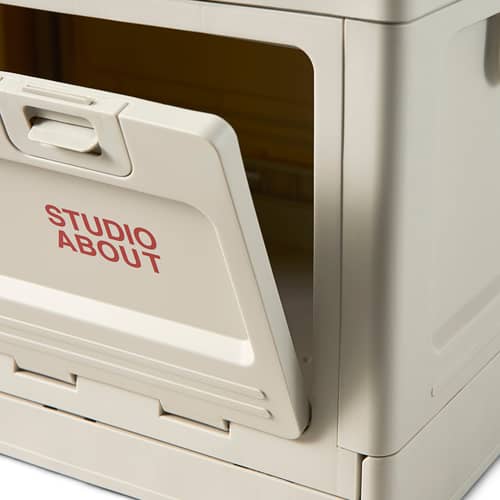 Boîte Box Large plastique gris / 50 x 35,5 x H 29 cm - Empilable - STUDIO ABOUT - Gris - Polypropylène