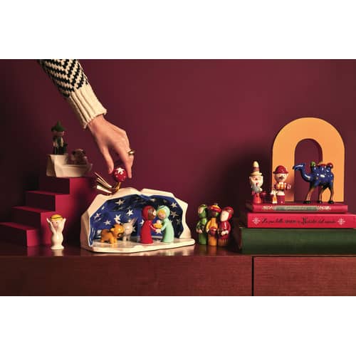 Trino Christmas crib figure ceramic multicoloured / Hand-painted porcelain - Alessi - Trino - China