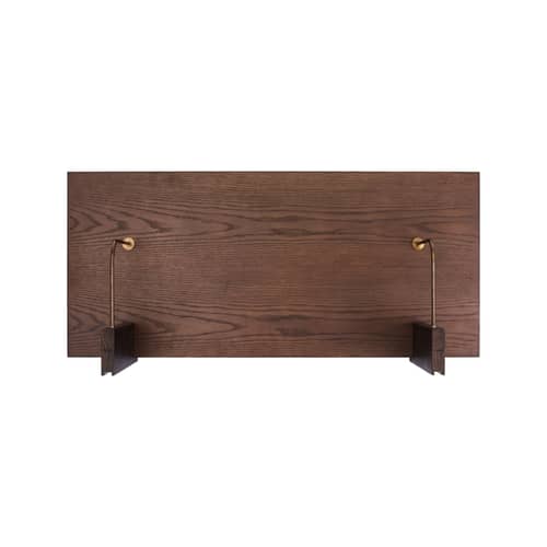 Consolle da parete Corbel legno marrone / Scrivania - L 100 x P 45 cm - Audo Copenhagen - Quercia tinta scura / Bronzo - Acciaio, MDF impiallacciato rovere tinto scuro