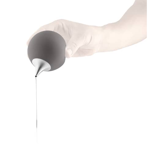 Distributeur de savon  plastique gris / Poire souple - Eva Trio - Gris Eléphant - Acier inoxydable, Silicone souple