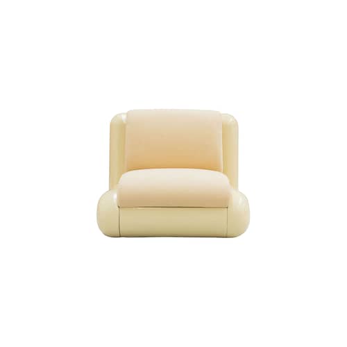 Fauteuil rembourré T4 / Fibre de verre - UMA OBJECTS - Crème Soda - Fibre de verre, Mousse, Tissu