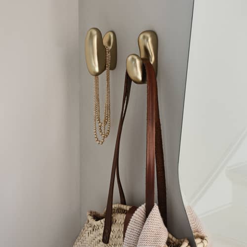 Roberta Hook metal gold / Depth 7 cm - BROSTE COPENHAGEN - Gold - Aluminium