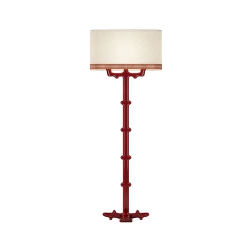 Lampada a stelo Alba ceramica rosso / H 128 cm - POPUS EDITIONS - Rosso - Ceramica, Cotone