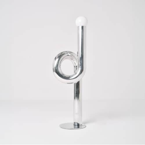 Lampadaire Petite Modulation métal argent / H 120 cm - Axel Chay - Poli miroir - Aluminium poli, Verre