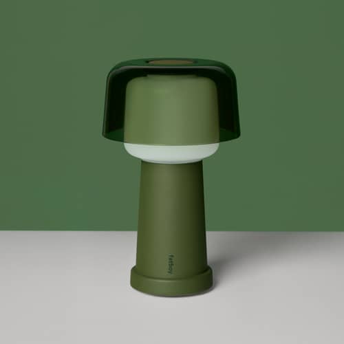Lampe extérieur sans fil rechargeable Revolve LED vert - Fatboy - Vert mousse - Aluminium, Polycarbonate