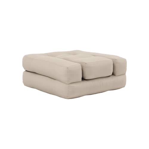 Fauteuil convertible enfant Mini Cube / Lit d\'appoint - KARUP DESIGN - Beige 747 - Coton, Fibres mélangées, Mousse
