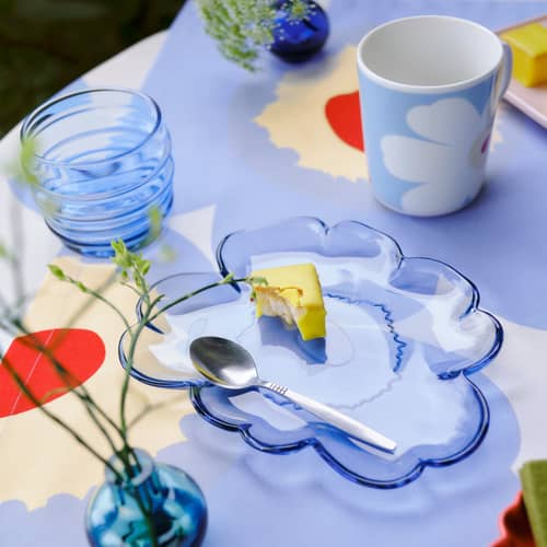 Set de 2 mugs Unikko / 25 cl - Marimekko - Unikko / Bleu ciel - Grès