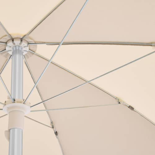 Parasol Terrazza - Octagon tissu gris / Ø 200 cm - Hay - Gris & blanc cassé - Acier, Aluminium, Polypropylène, Toile oléfine