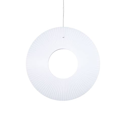 Pendelleuchte Iris Vertical textil weiß / LED - Ø 80 cm - Dix Heures Dix - Ø 80 cm / Weißer Stoff - Aluminium, Plissiertes Acrylgewebe