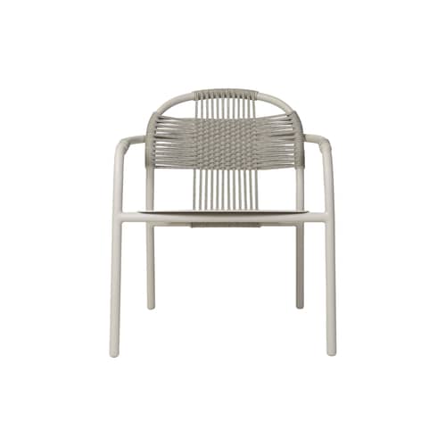 Poltroncina lounge impilabile Cleo materiale plastico beige / Corda in polipropilene - Vincent Sheppard - Dune Bianco - Alluminio termolaccato, Corda in polipropilene