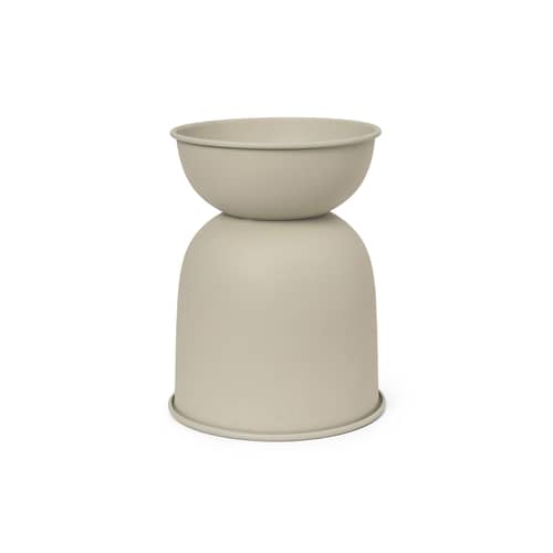 Pot de fleurs Hourglass Extra Small / Ø 21 x H 30 cm - Ferm Living - Beige Cachemire - Fer