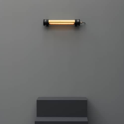 Applique bagno Purcell LED metallo oro / Per il bagno - En&ls 45 cm - SAMMODE STUDIO - Telaio Nero / Doghe Ottone - Acciaio inossidabile, Alluminio anodizzato, policarbonato