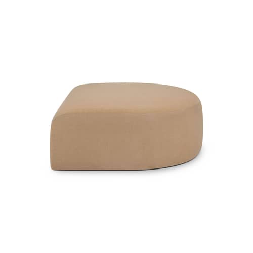 Sitzkissen Bulky textil beige / Halbrund - 95 x 95 cm - Ethnicraft - Hellbeige Sepia Hellbeige - Faser, Gewebe, Hochdichter PU-Schaum, Holz