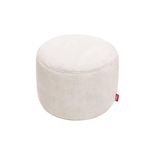 Sitzkissen Point Cord textil weiß / Cordsamt - Ø 50 cm / 100% Recycling - Fatboy - Cremefarben - Recycelte EPS-Mikroperlen, Recycelter Cordstoff