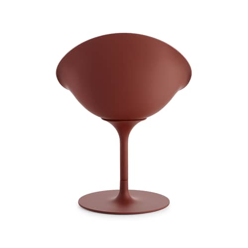 Ero/S/ Swivel armchair plastic material red / Soft-touch finish - Kartell - Matt burgundy (Soft Touch) - Moulded aluminium, Painted polycarbonate