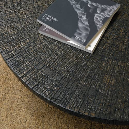 Table basse Slice métal marron / 138 x 123 x H 33 cm - Ethnicraft - Whisky - Métal thermolaqué, Mineral