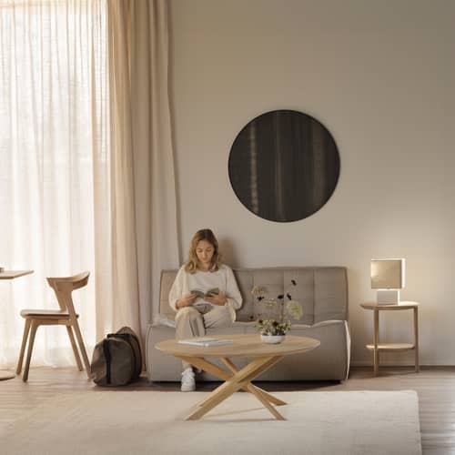 Table d\'appoint Bok bois naturel / Ø 43 x H 50 cm - Ethnicraft - Chêne naturel - Chêne massif