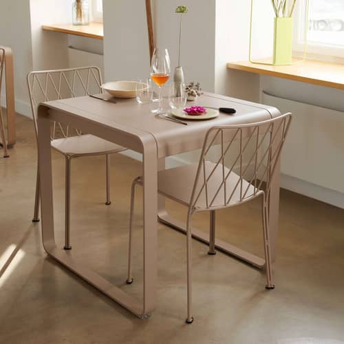 Table rectangulaire Bellevie métal vert / 74 x 80 cm - Fermob - Pesto - Aluminium
