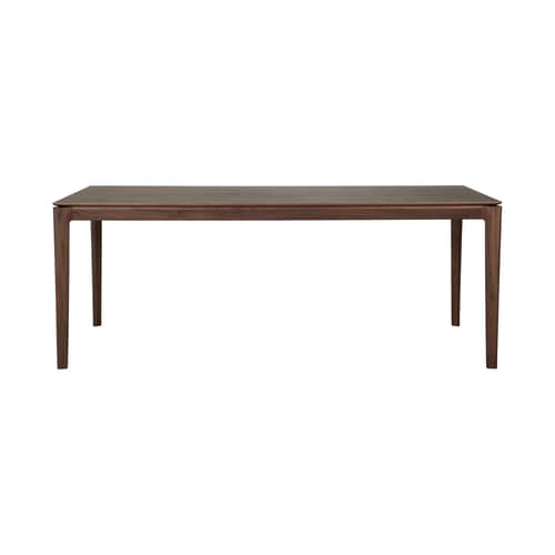 Table rectangulaire Bok bois marron / 200 x 95 cm - 8 personnes - Ethnicraft - Teck brun - Teck massif teinté brun