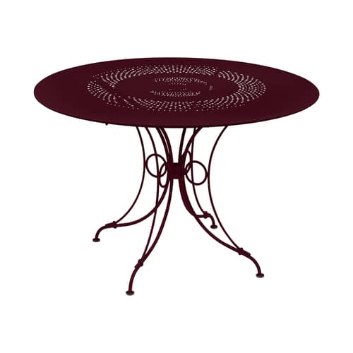 Table ronde 1900 / Ø 117 cm - Trou parasol / 8 personnes - Fermob - Cerise noire - Acier