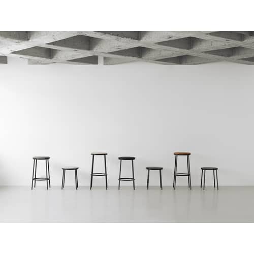 Tabouret de bar Circa métal noir / H 75 cm - Aluminium / Seconde vie - Normann Copenhagen - Aluminium noir / Pied noir - Acier peint, Aluminium laqué