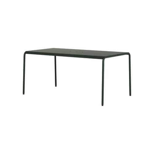 Tavolo rettangolare Panorama metallo verde / 160 x 90 cm - 6 posti - TIPTOE - Verde Foresta - Acciaio termolaccato
