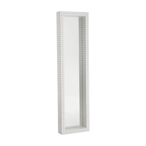 Wandspiegel Quaderna 476 plastikmaterial weiß / L 51 x H 195 cm -  Superstudio, 1972 - Zanotta - Weiß / Karomuster schwarz - Glas, Hohlplatte, laminiertes Plastik