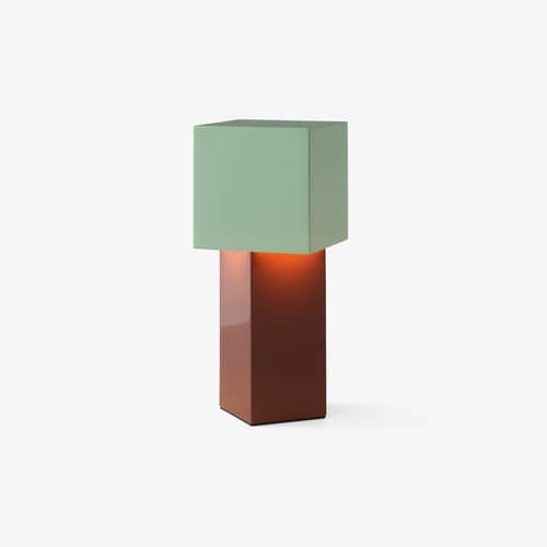 Pivot ATD7 Wireless rechargeable lamp metal multicoloured / 16 x 16 x H 26 cm - &tradition - Mint / Rust - Powder-coated iron