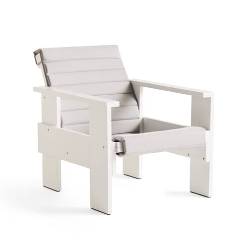 Accessoire  tissu gris / Coussin matelassé outdoor - Pour fauteuil lounge Crate - Hay - Gris clair - Mousse, Tissu outdoor